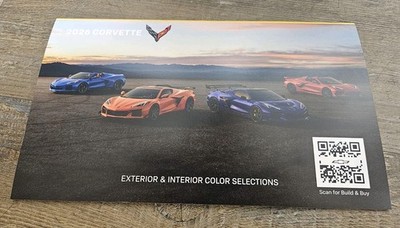 2026 Chevy C8 CORVETTE 8-page Color Selection Guide Brochure ZR1 ZR1X Z06 E-RAY