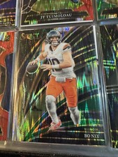 2025 Panini Select - Club Level Bo Nix #211 Black & Green Shock Prizm