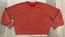 Lululemon Women  s Red Cayenne Perfectly Oversized Cropped Sweatshirt - Size 12