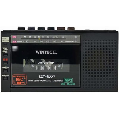 WINTECH Mono radio cassette player SCT-R227K microSD USB