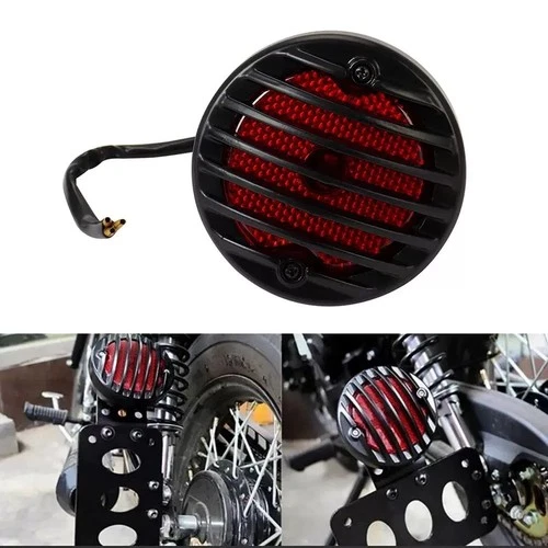 LED Vintage Tail Brake Running Light 12V Black Steel Housing for Motorcycles