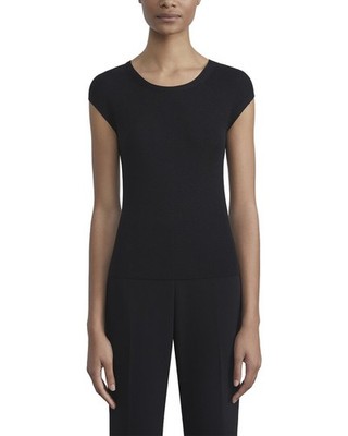 Lafayette 148 New York Ribbed Wide Crewneck Silk-Blend Pullover Women's  M