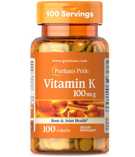 Premium Vitamin K 100Mcg, Dietary Supplement for Bone, Joint, and Blood Clotting