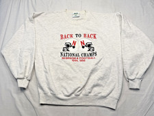 Vintage Nebraska Cornhuskers Sweatshirt Mens Large Football Back 2 Back USA 90s