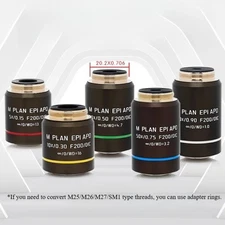 5X10X20X50X100X M APO Plan EPI Apochromat Metallographic Microscope Objective