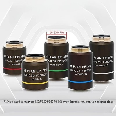 5X10X20X50X100X M APO Plan EPI Apochromat Metallographic Microscope Objective
