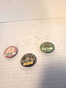 3 Vintage Minnesota Chauffeur License Pins 1947, 1953 & 1955