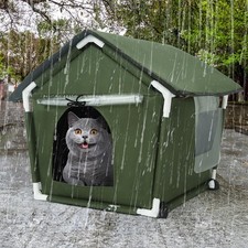Outdoor Cat House Weatherproof Cat Shelters for Feral Cats Indoor Cat House w...