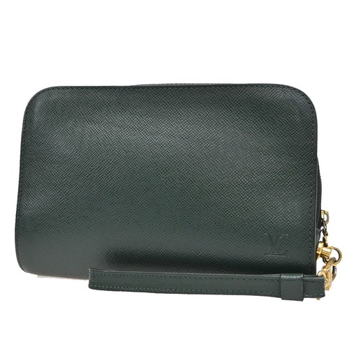 LOUIS VUITTON LV Logo BAIKAL Clutch Hand Bag Taiga Leather Epicea M30184 68KP164
