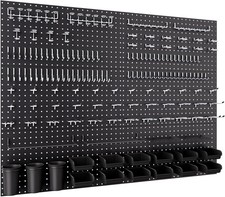 48x36 Inch Metal Peg Board Kit with 1/4" Pegboard Hooks Accessories, 6PCS Peg Bo