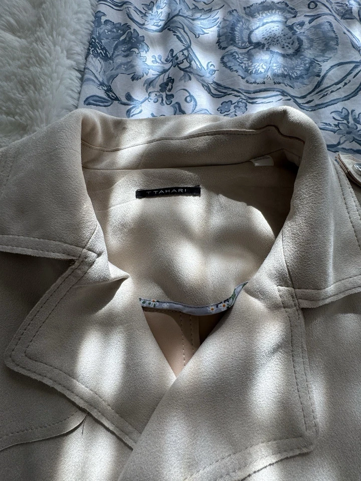 Faux Suede Women’s Moto Jacket Size XL Nordstrom Rack - Tan/Cream - Barely Worn - Image 2 of 4