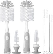 CAREBABYMORE 2 Pack Baby Bottle Brush with 4 Pack Straw Brushes, 10.2" Nylon Bru