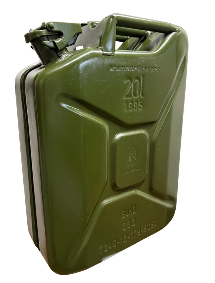 Org. BW Benzinkanister Dieselkanister Kraftstoffkanister 20L, Metall , UN-Zulas. - Bild 1 von 4