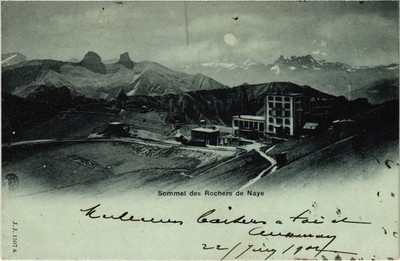 Old postcard AK SOMMEL DES ROCHERS DE NAYE SWITZERLAND (1510000)