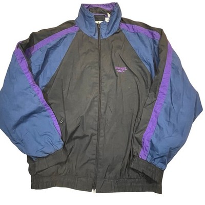 Vintage Spalding Gold Windbreaker Jacket Blue Purple Colorblock Mens Large