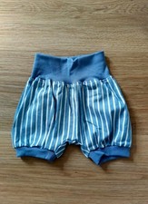 blau/gestreifte kurze Pumphose,Unikat, Handmade,Baumwolle,Gr.68/74,Unisex,Urlaub