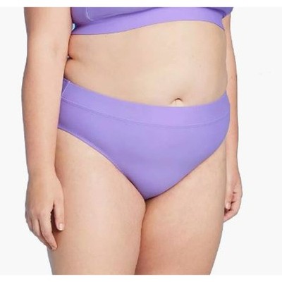 Xhilaration 3X Juniors Plus Lilac Purple High Waist High Cut Leg Bikini Bottom 