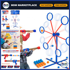 Shooting Games Toy for Kids 5-10 Years - 2 Air Guns, 56 Bullets Rotating Targ