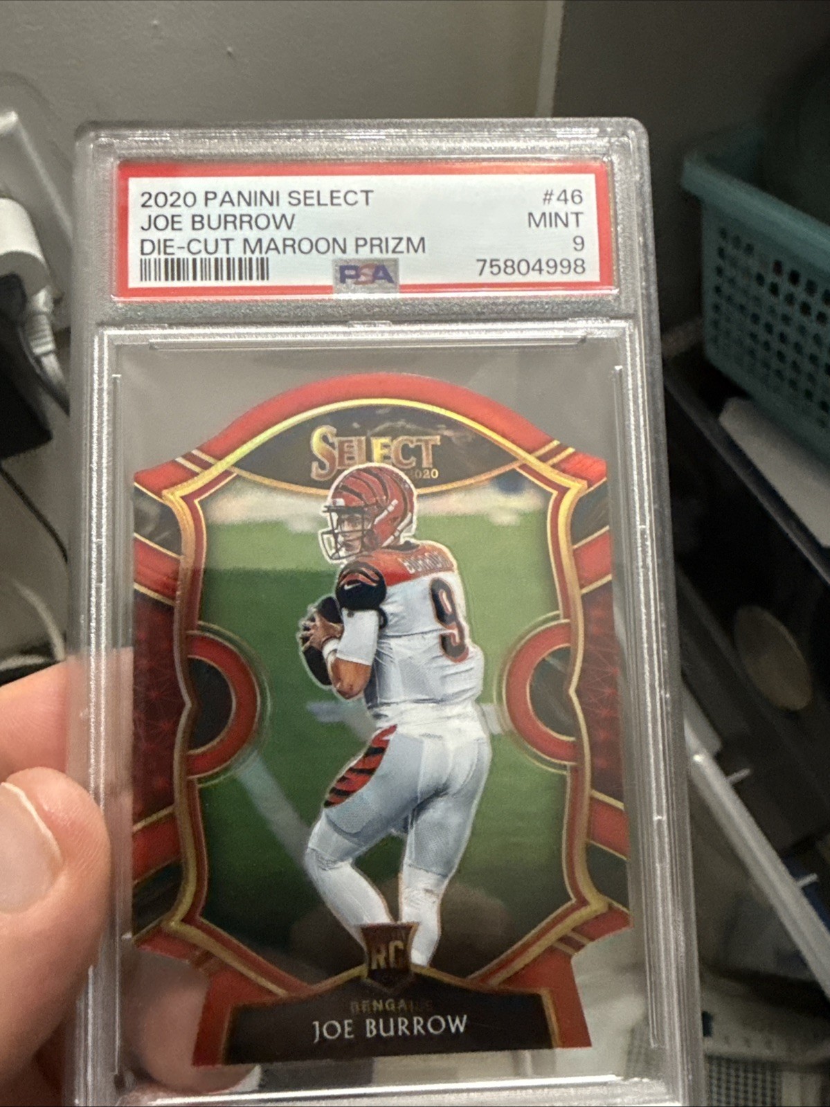 2020 Panini Select - Concourse Joe Burrow #46 Maroon Prizm Die-Cut (RC)