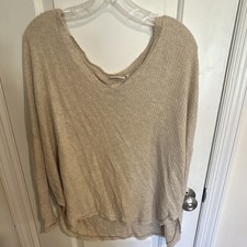 Out From Under Womens Beige Solid Scoop Neck ...
