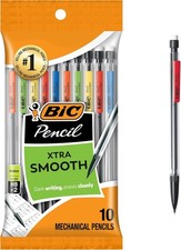 BIC Xtra-Smooth Mechanical Pencils with Erasers, Medium Point 0.7mm , 10-Count