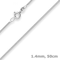 1,4Mm Panzerkette Goldkette Collier Halskette Aus 585 Gold WeißGold 50Cm