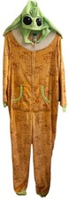 STAR WARS Grogu Baby Yoda Mandalorian Hooded One Piece Pajama Zip-up L 12-14 