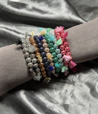 Funkelnde 3D Perlen Magic Pearls - Armband Handmade mit süßen Quasten