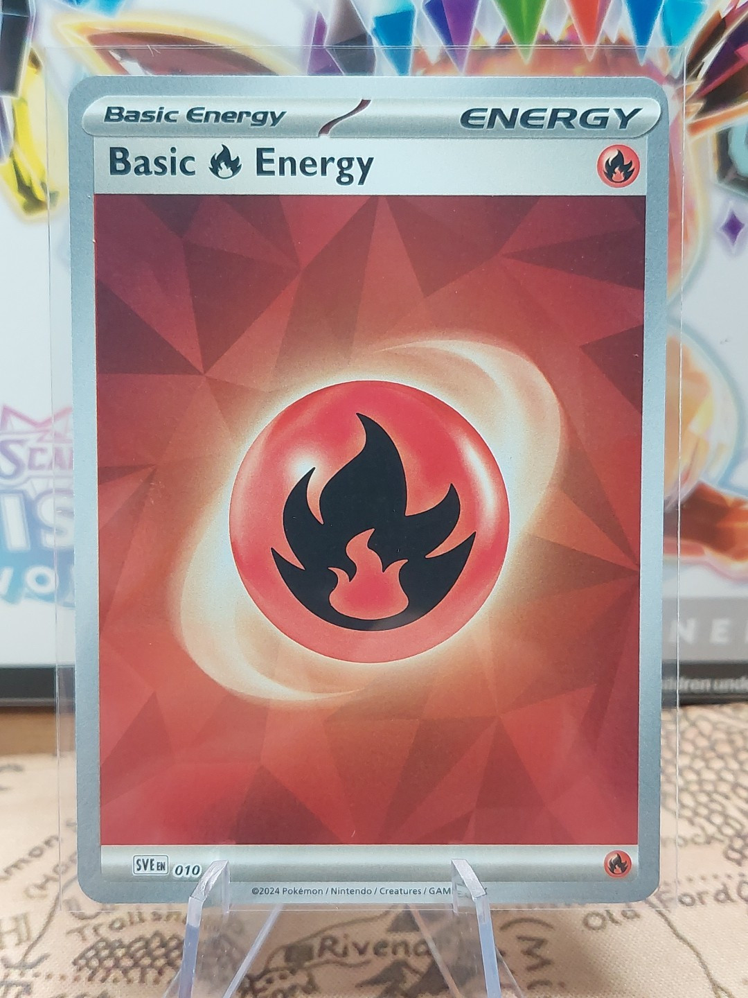 SVE 010 Basic Fire Energy Holo/Shiny Pokemon Prismatic Evolutions