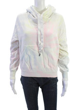 NSF Womens Pullover Hoodie White High Neck Cotton Long Sleeve Size XS