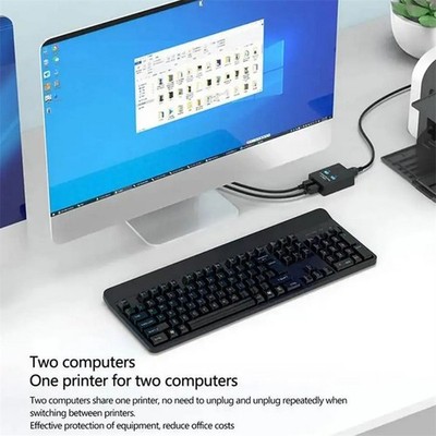 USB2.0 2 Ports Hub USB Switch Printer Sharer Two Computers Splitter U In Printer