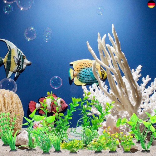 RUCUDIM Aquarium Pflanzen Deko, Plastikpflanzen Aquarium klein, Künstliche - Bild 6 von 7