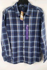Eddie Bauer Flannel Shirt Men Size XXL Multicolor Plaid Long Sleeve Button NWT