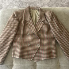 Vintage Italy MaxMara 100 Virgin Wool Plaid Blazer Fall Farm Vibes 80  s 90  s