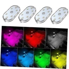 4 PCS Car Led Lights Interior,7 Colors Ambient Lighting 4PCS 7 Colored Lights