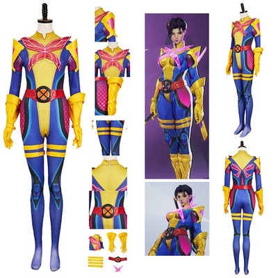 Marvel Rivals Betsy Braddock Psylocke X-Men Cosplay Halloween Jumpsuits Full Set