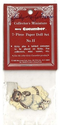 SIGNED 1985 B. Shackman  Kitty Cucumber  Paper Doll 6 Costume pcs New-in-package