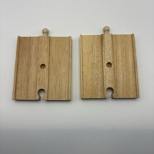 Wooden Train Track Small Straight Road Pieces x2 &ndash; Brio Compatible