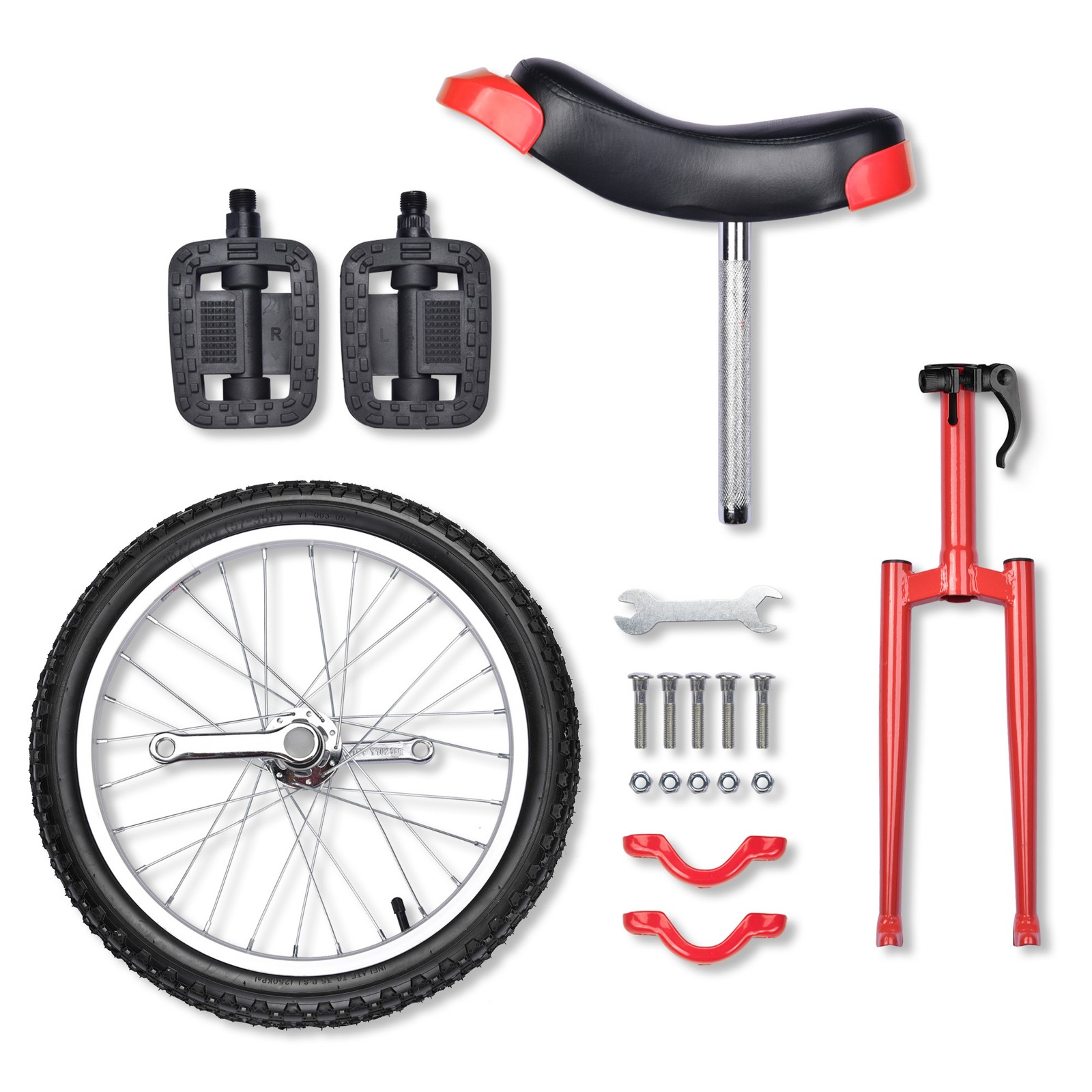 Xcceries 18In Wheel Red Unicycle Mountain Wheel Skid Proof Tire Balance Exercise thumbnail 7
