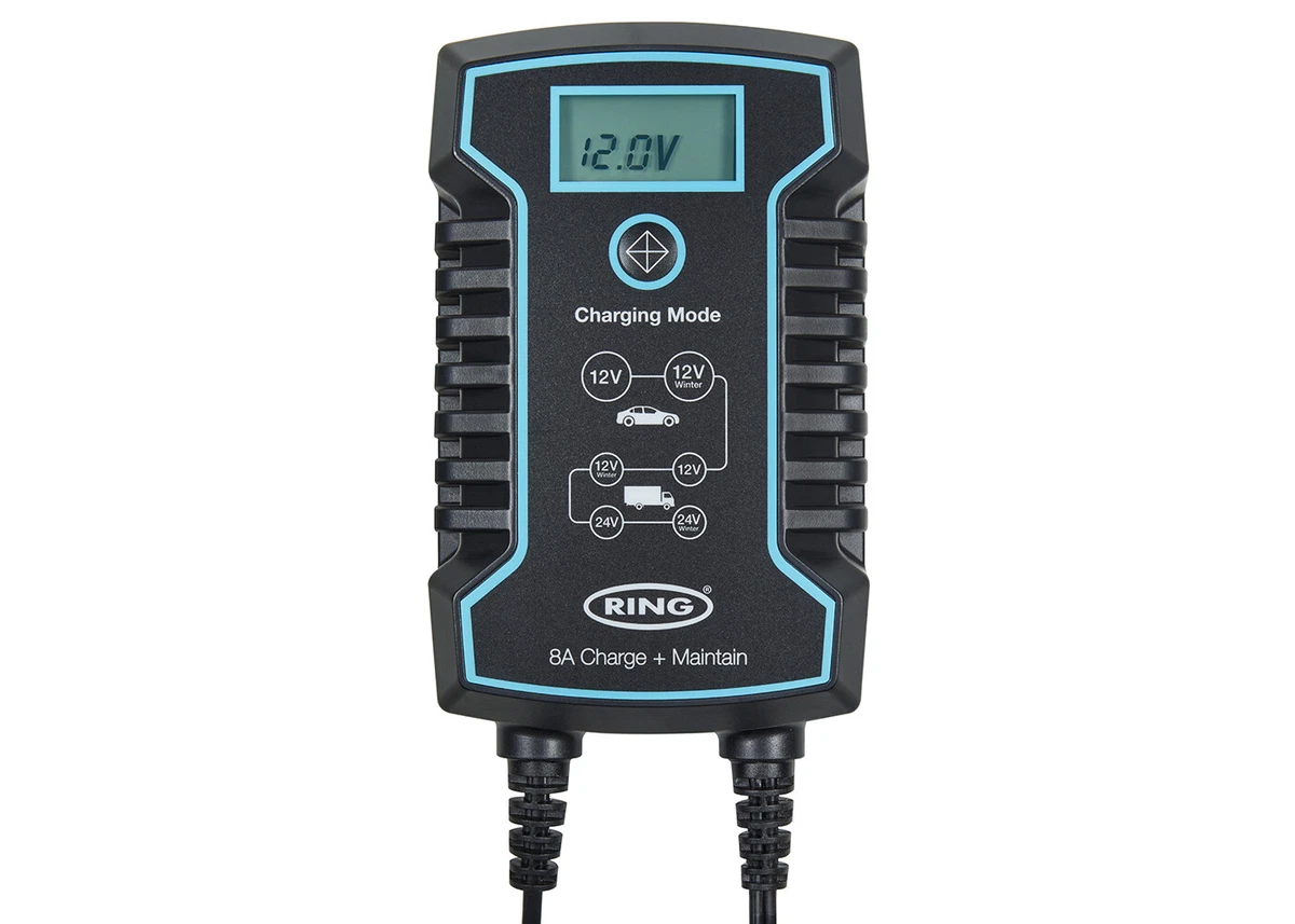 RSC808 Ring 8A Smart Charger and Battery Maintainer LCD Display 12
