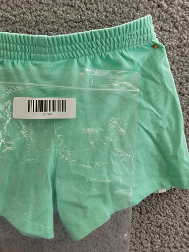 Adidas Regular Fit Stripe Short Girls 6X Green/White Elastic Waist Pull On - Picture 16 of 16