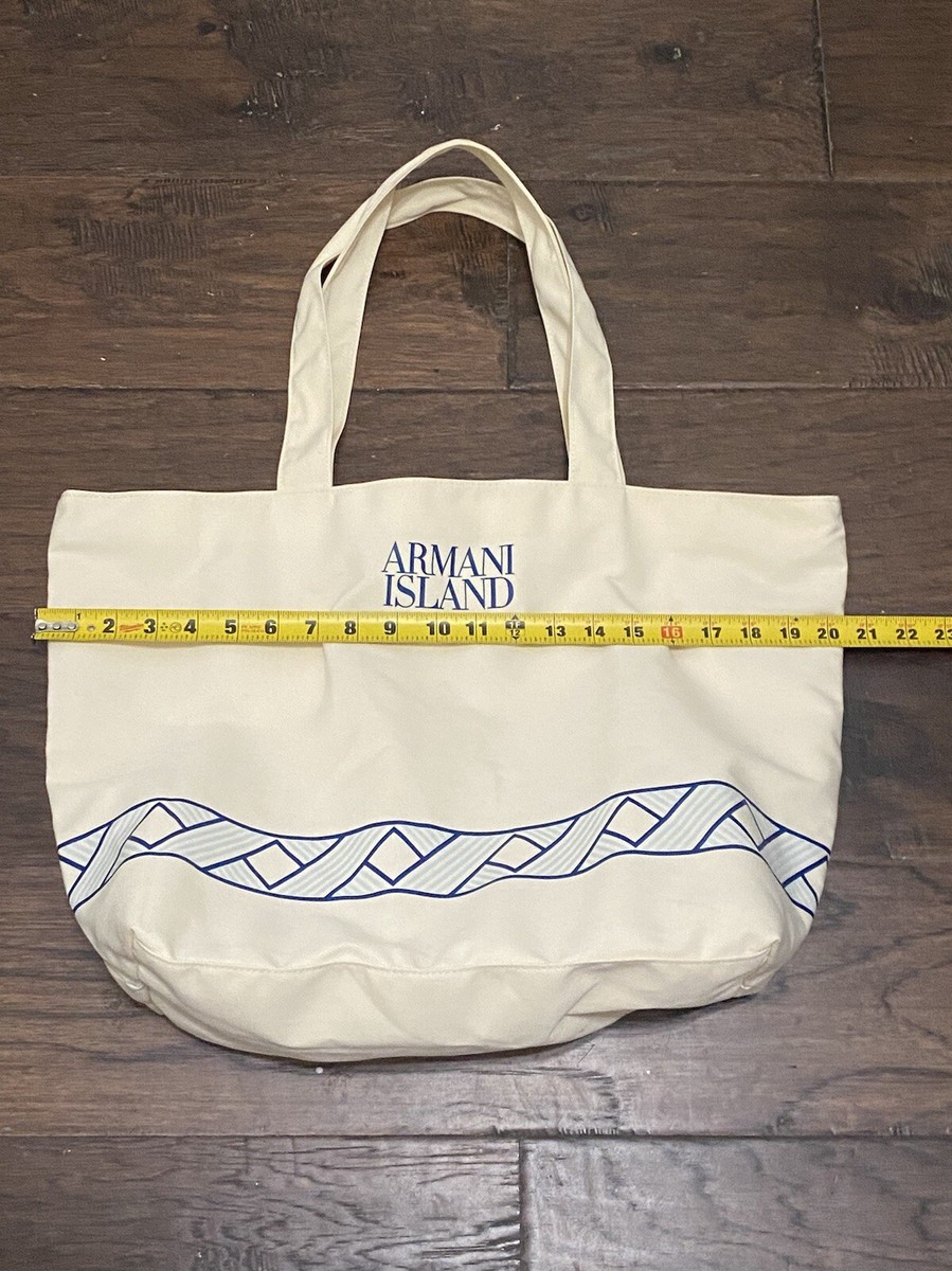 Giorgio Armani Island Beach Bag Tote Large 14x20 Some Stains On