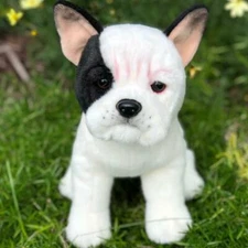Auswella Plush Izzy Our White+Black French Bulldog-Plush Frenchie Stuffed Animal