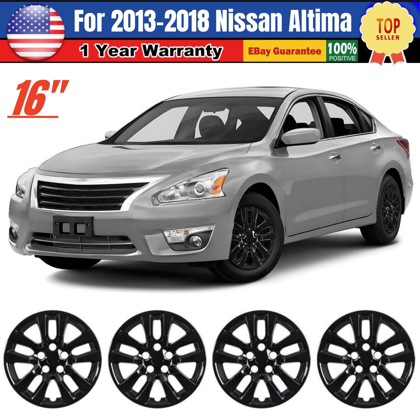 16 Inch Hubcaps for 2013-2018 Nissan Altima R16 Steel Wheels