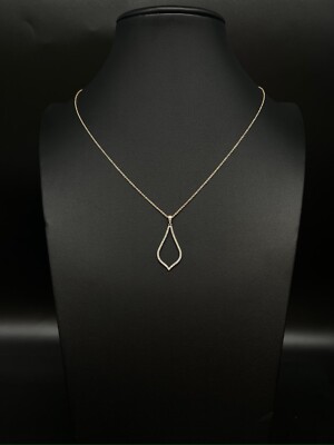 Real Diamond Drop Necklace, 10K Gold Diamond Necklace , 10K Solid Gold Tear Drop