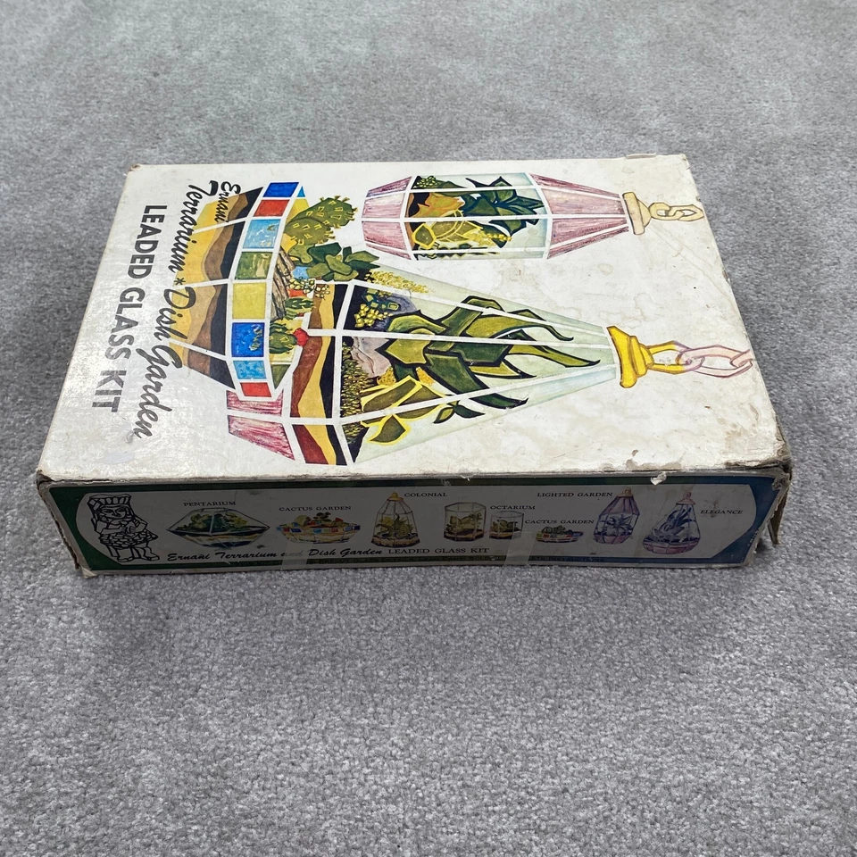 Ernani Terrarium Dish Diy Craft Leaded Glass Kit Lighted Garden Size 10"X18" - Image 4 of 4