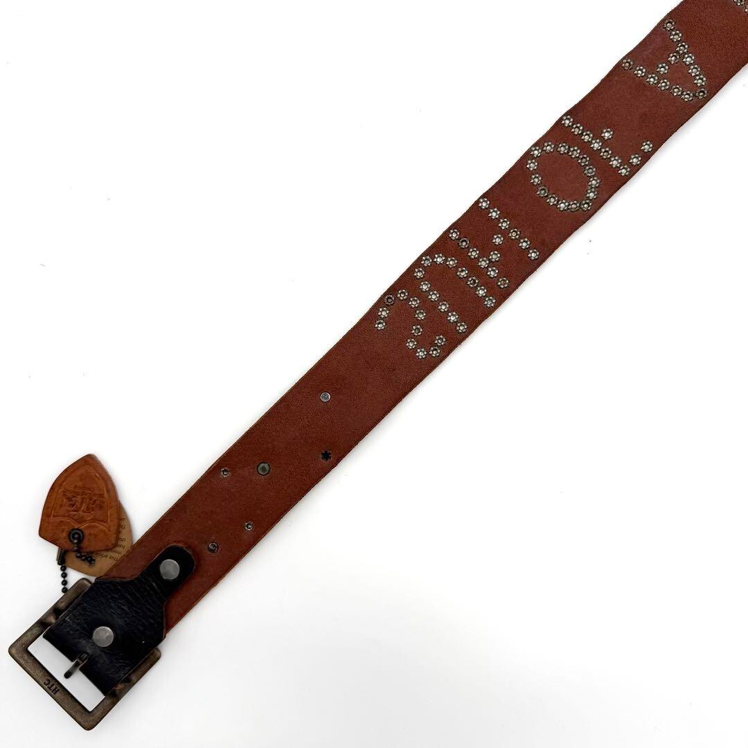 美品⭐️レア⭐️HTC⭐️ブラック(茶芯)⭐️36 HTC Studs Pin Badge Leather Belt 36
