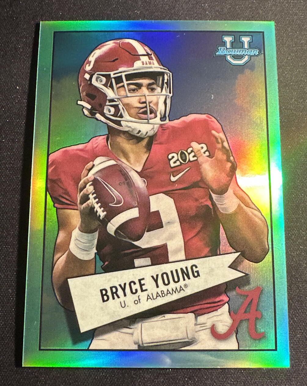 2022 Bowman Chrome University Bryce Young Aqua 1952 Bowman Insert /150 Alabama