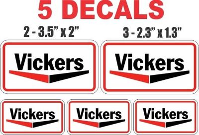 5 Vickers Vinyl Decals