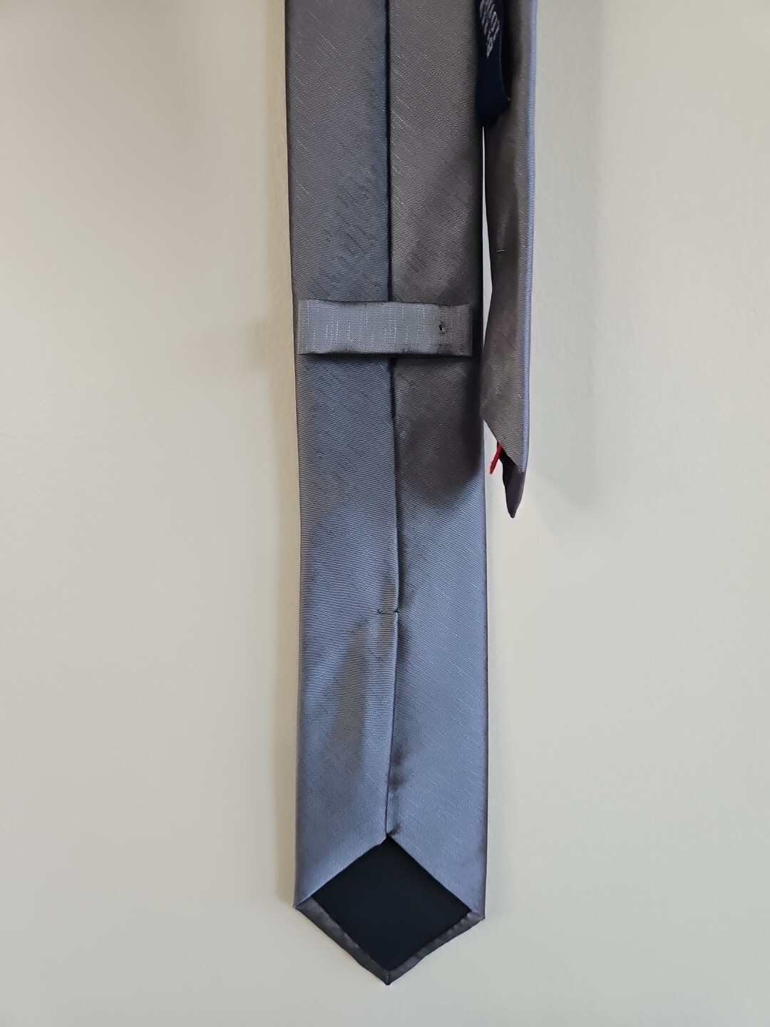 Billy London Gray Solid Pattern Neck Tie, Narrow,… - image 3